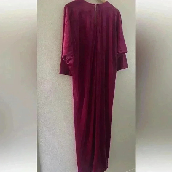 VINTAGE DAVID BROWN CAFTAN 70'S SZ S/M/L Fuchsia JEWEL PEACOCK OSFM - Picture 5 of 5